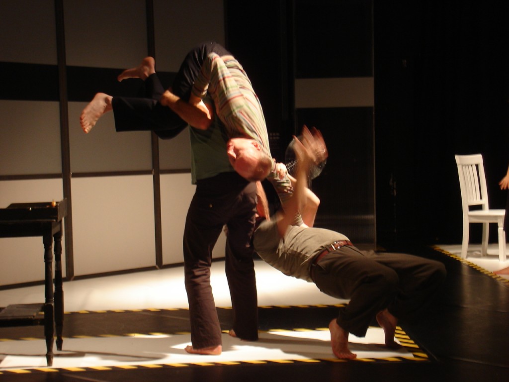 still from the male trio section - "Consequences" on tour Ireland, a dance show made with Echo Echo Dance company and Wolfgang Hoffmann